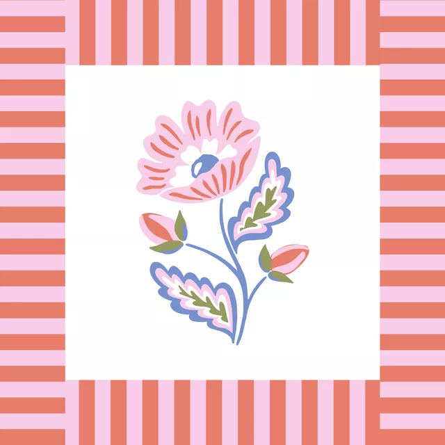 Kissen Blumen mit Rahmen 3