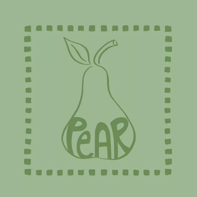 Kissen Pear Typographie
