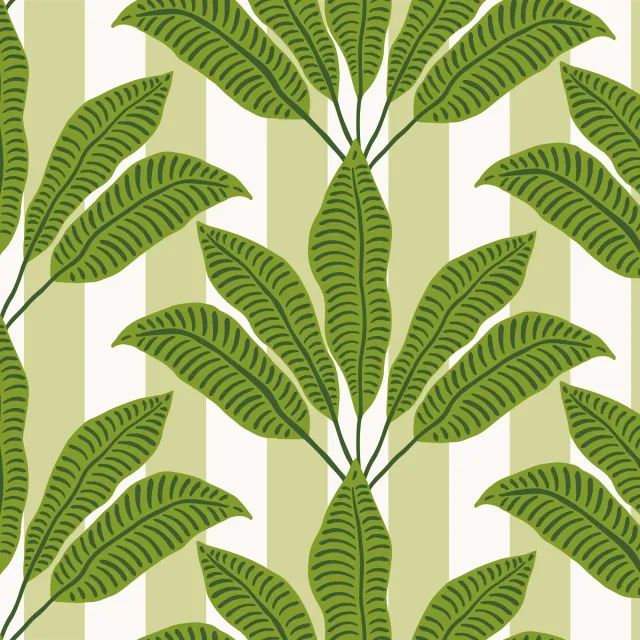 Kissen palm leaves on green stripes
