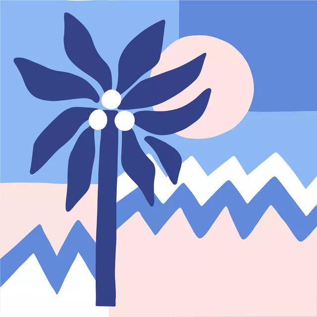 Geschirrtücher Palm Color Block Blue