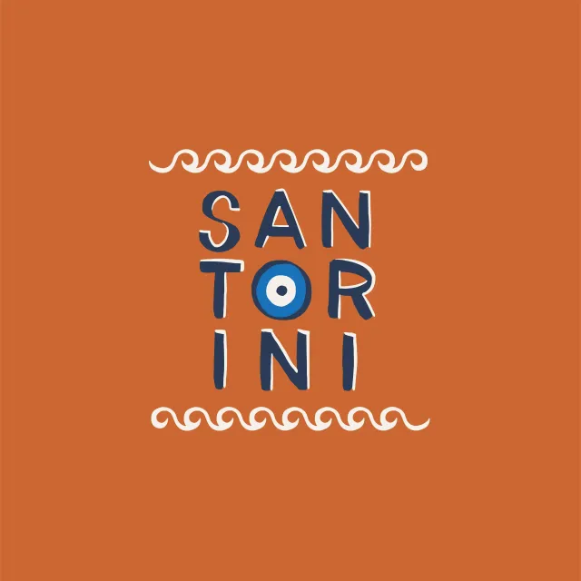 Bodenkissen santorini typography