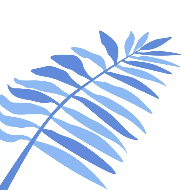 Kissen Palm Leaf blue