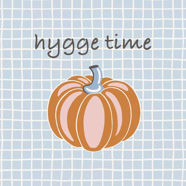 Kissen Hygge Time – Kürbis auf Karo