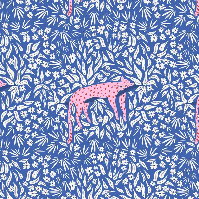 Kissen Sleeping Leopard Blue