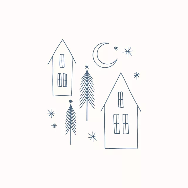 Servietten Winter Town