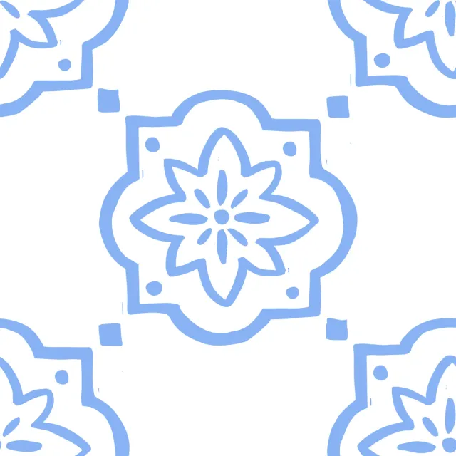 Dekovorhang Azulejo Setubal Blue