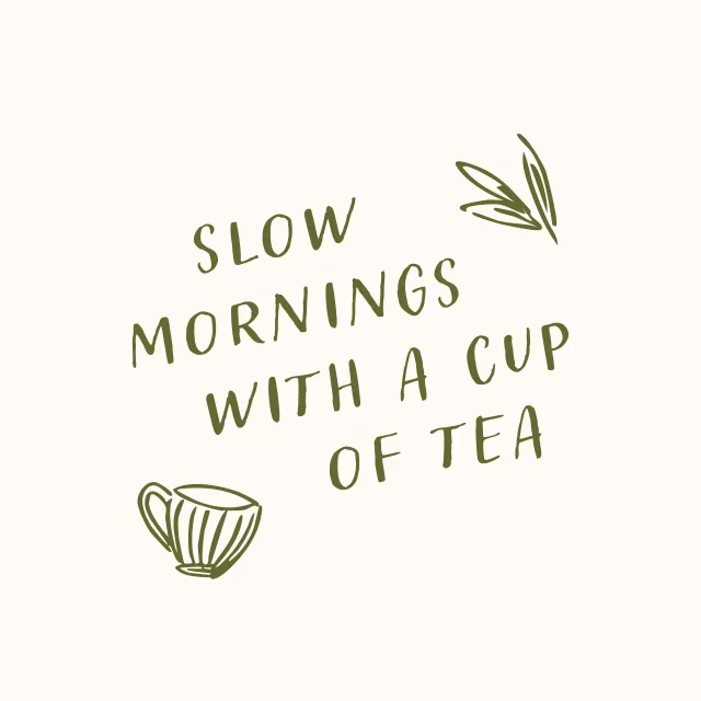 Kissen Slow mornings with tea