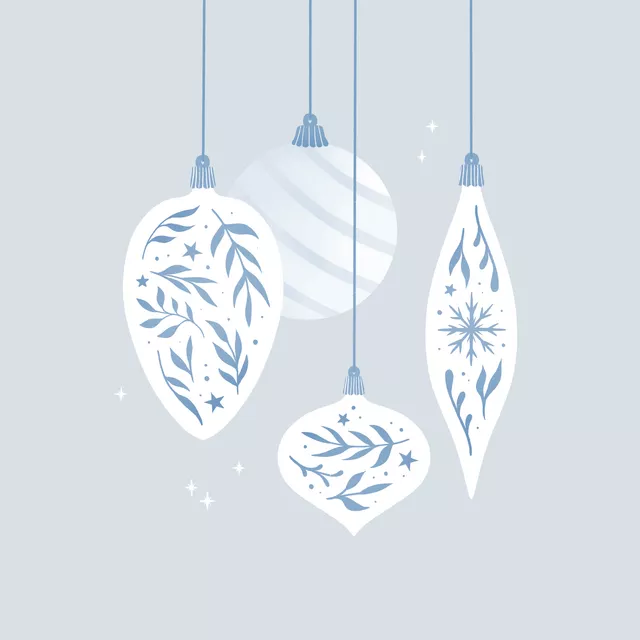 Servietten Christmas Ornaments blue