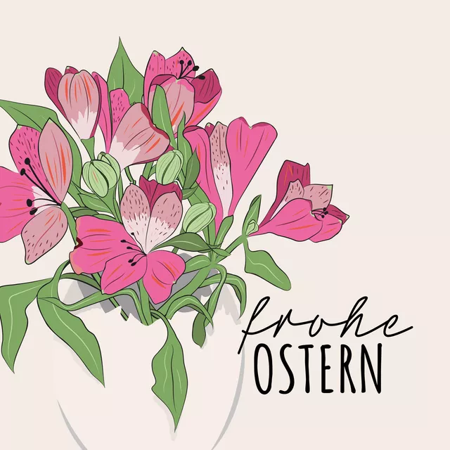 Servietten Frohe Ostern Blumenstrauß