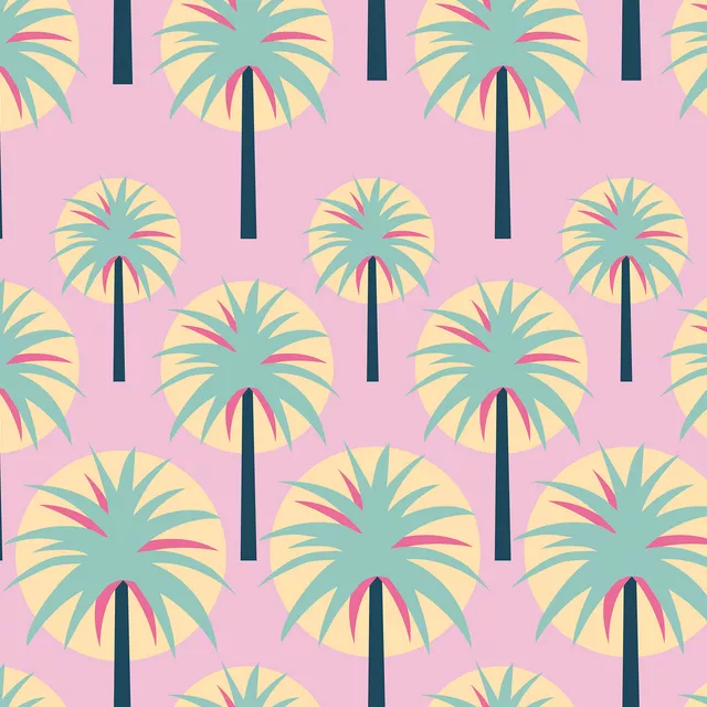 Bodenkissen Retro Palms pink