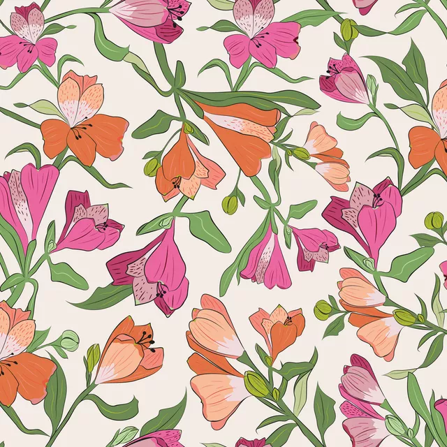 Sitzkissen Blumenwiese pink peach fuzz