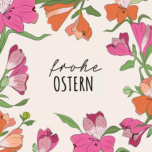 Servietten Frohe Ostern Blumen