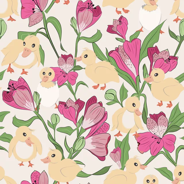 Geschirrtücher Blumenwiese Küken pink