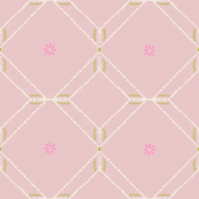Tischläufer Diamond Floral Tile rosa