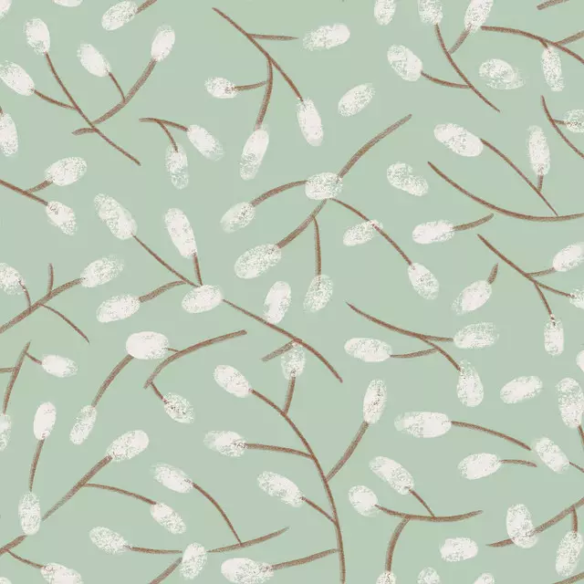 Catkins Allover Fresh sage