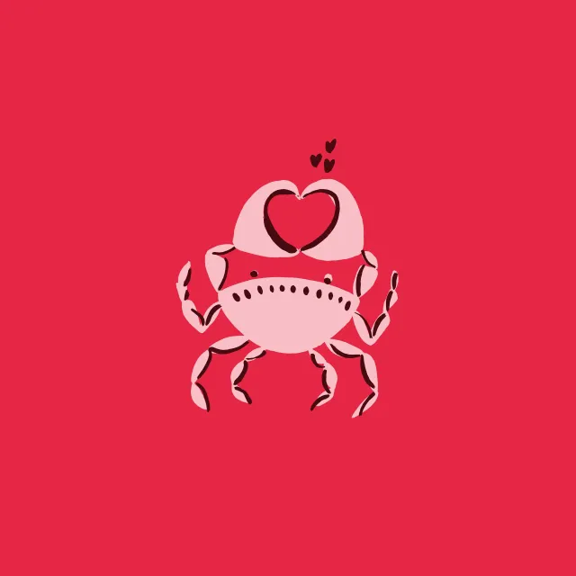 Kissen Love Crab rot