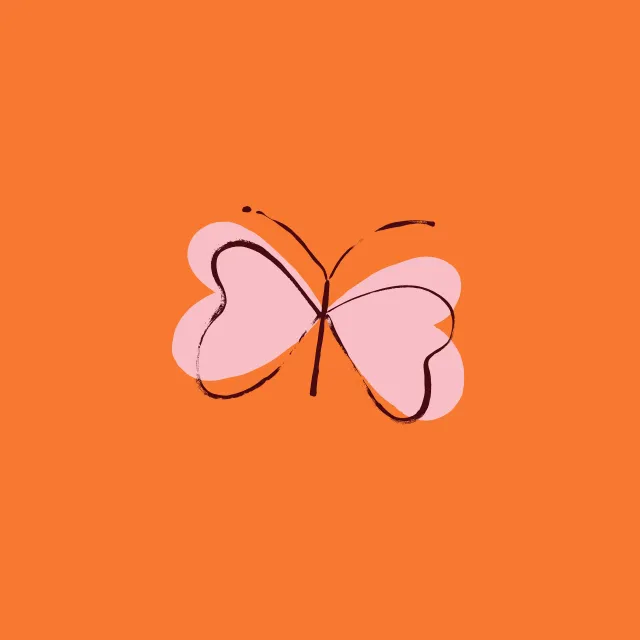 Kissen Love Butterfly orange