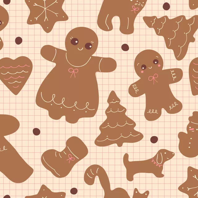 Kissen Lebkuchen Pattern vanille