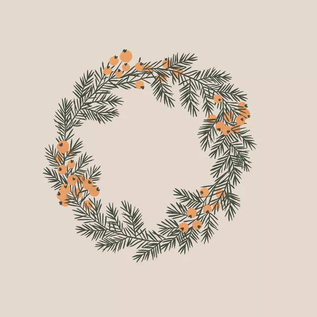 Servietten Winter Kranz orange