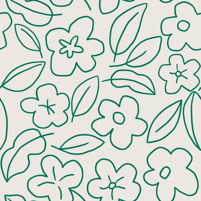 Tischläufer Blumen Outlines grün