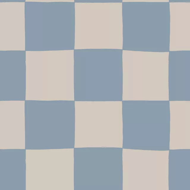 Schachbrett Blau Beige