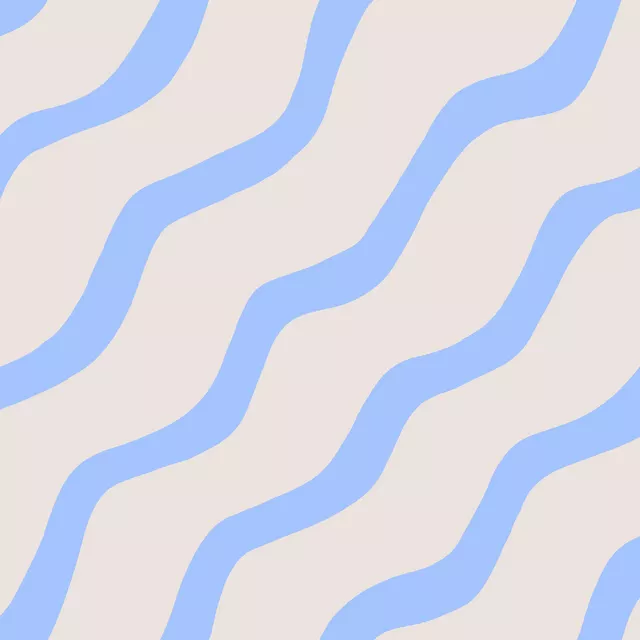 Wellen Diagonal hellblau beige