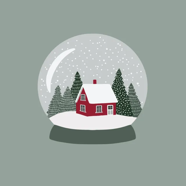 Kissen Schneekugel