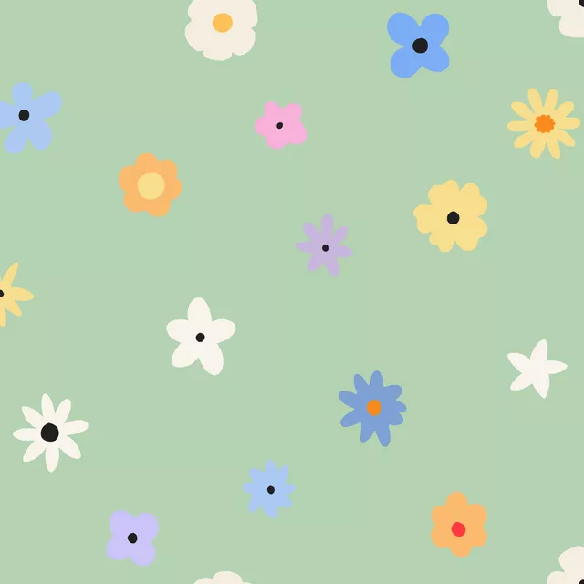 Viele Blüten Grün Gelb