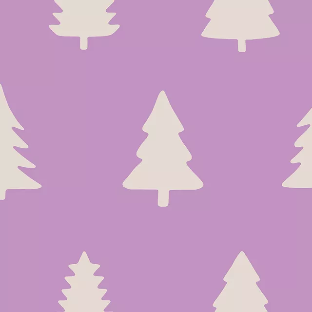 Dekovorhang Weihnachtsbäume flieder klein
