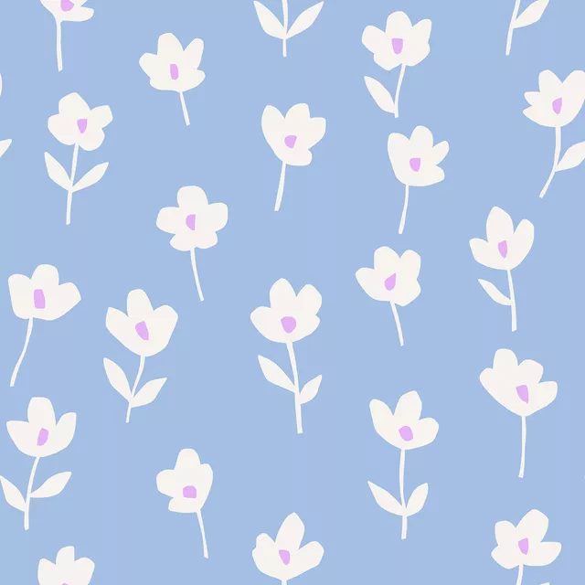 Tischset Blumen hellblau
