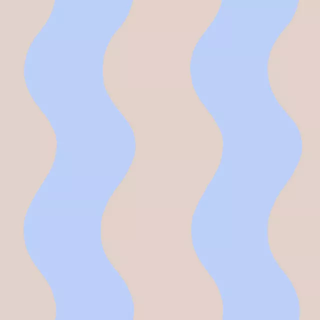 Große Wellen Beige Hellblau