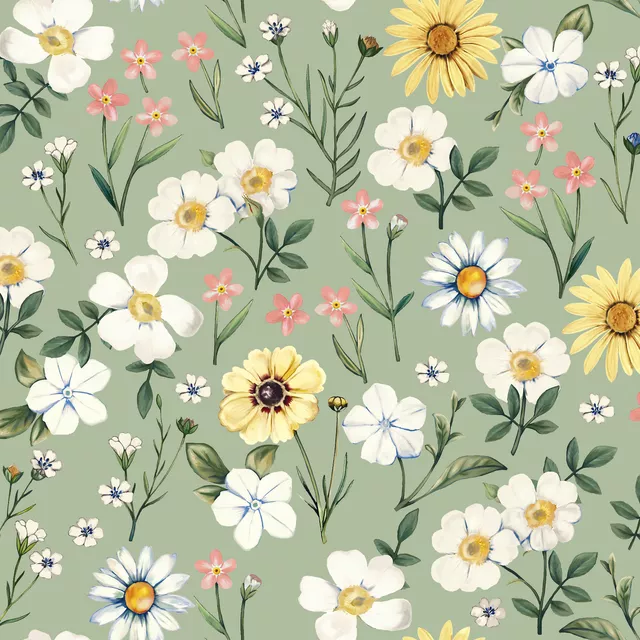 Wild Flowers Blossoms Green