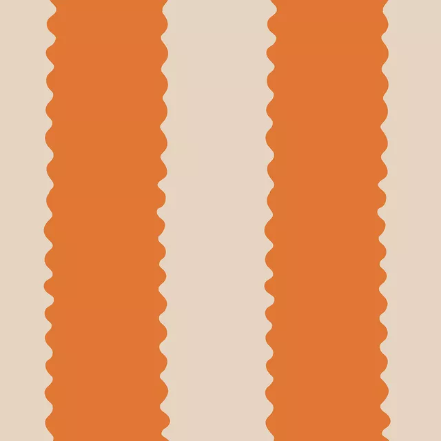 Kissen Streifen Wellen orange