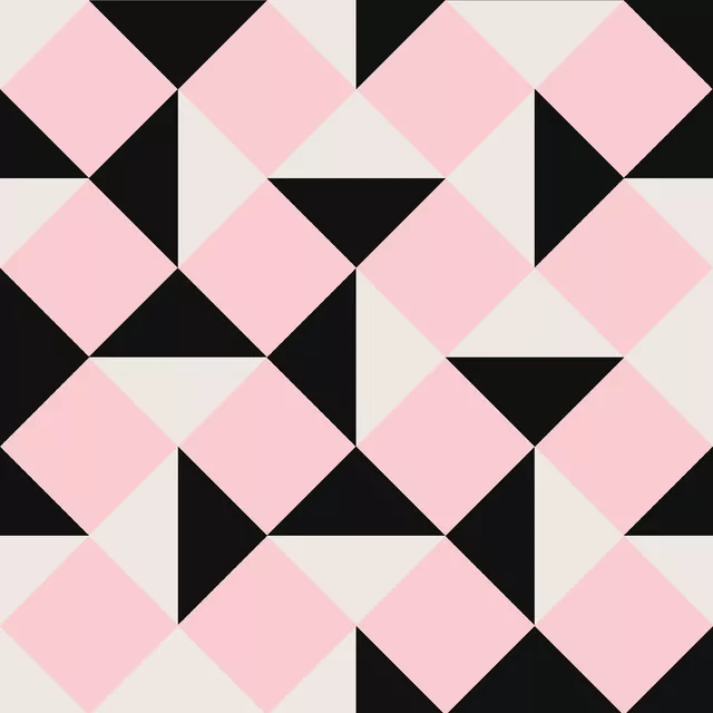 Rauten Schwarz Rosa Creme