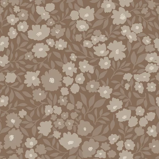 Kissen Vintage Blüten Braun