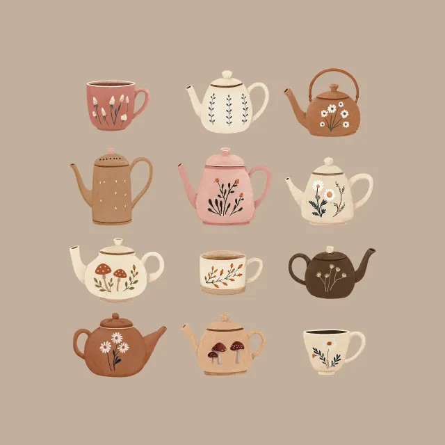 Tischläufer Kaffeekannen