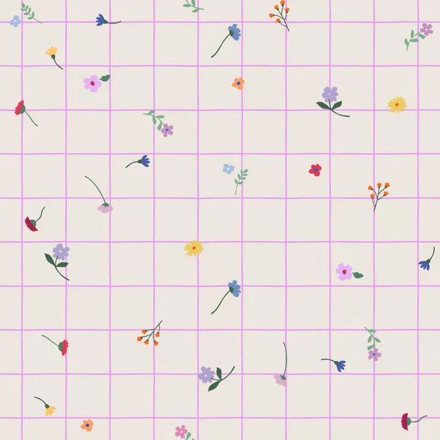 Servietten Karo Blüten pink