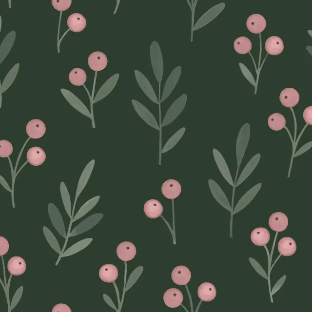 Tischdecke Winterbeeren grün