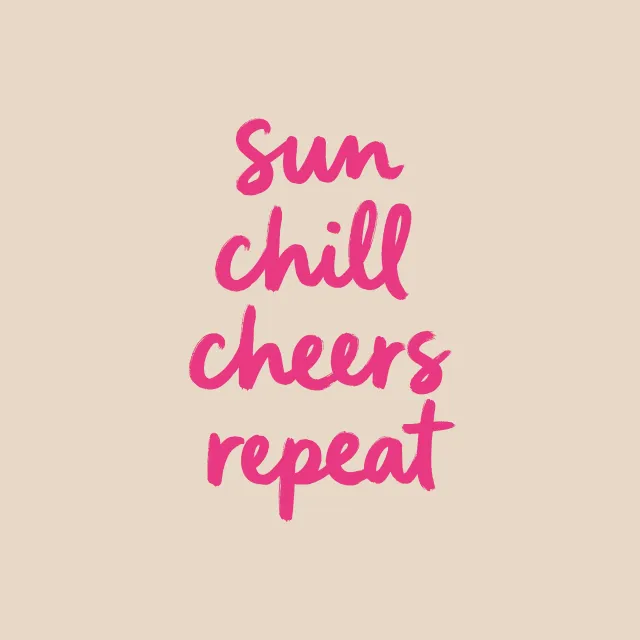Kissen sun chill cheers repeat pink