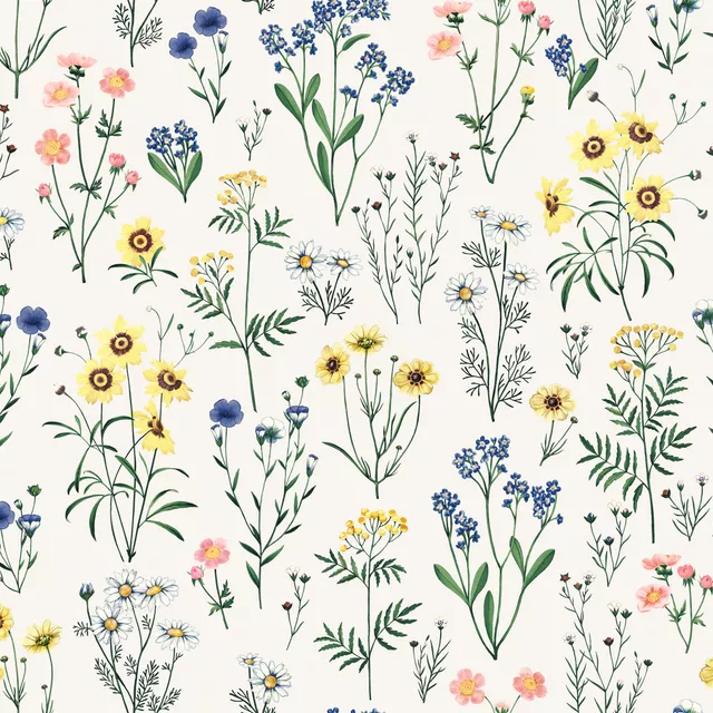 Tischset Wild Flowers Offwhite
