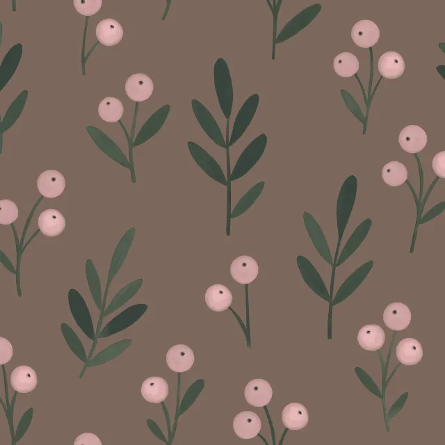 Kissen Winterbeeren braun