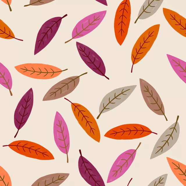 Kissen Herbstblätter pink orange