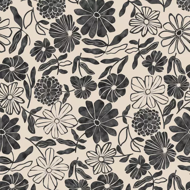 Tischläufer Wildflowers beige black