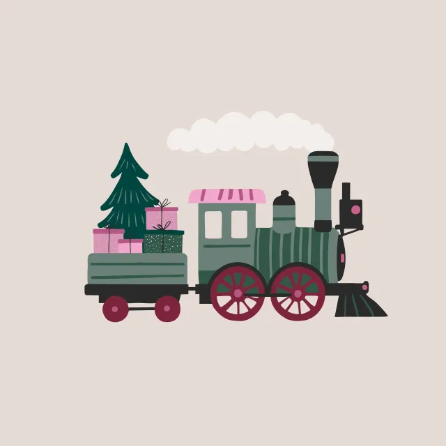 Kissen Lokomotive Winter