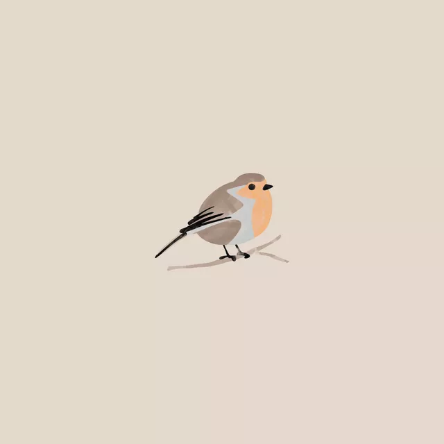 Tischset Vogel Rotkehlchen Beige
