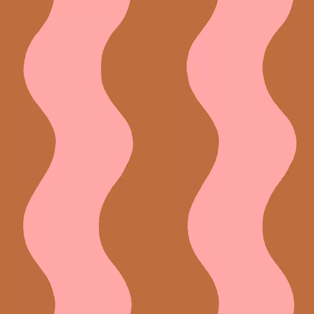 Kissen Große Wellen Peach Braun