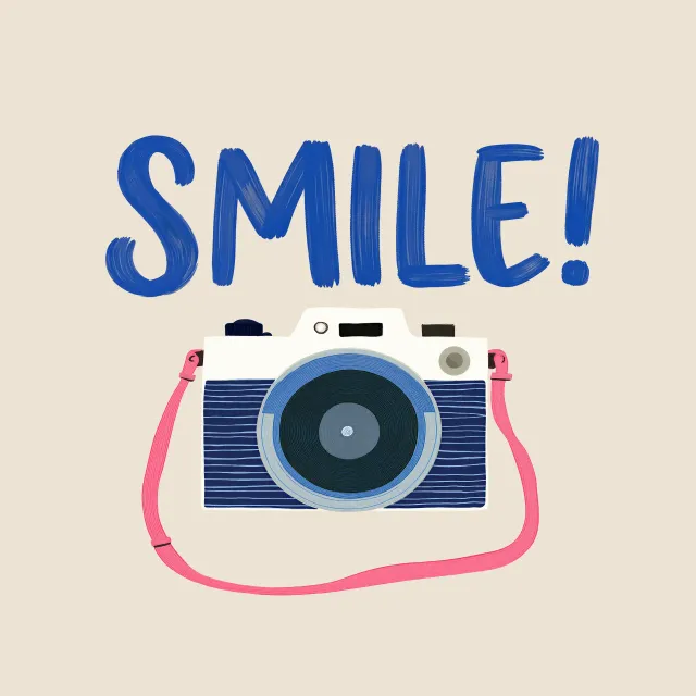 Kissen Kamera smile