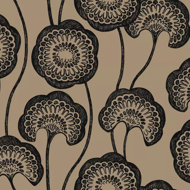 Kissen Big Blossoms dark