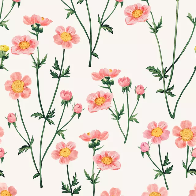 Bankauflage Wild Flowers Rosé Offwhite