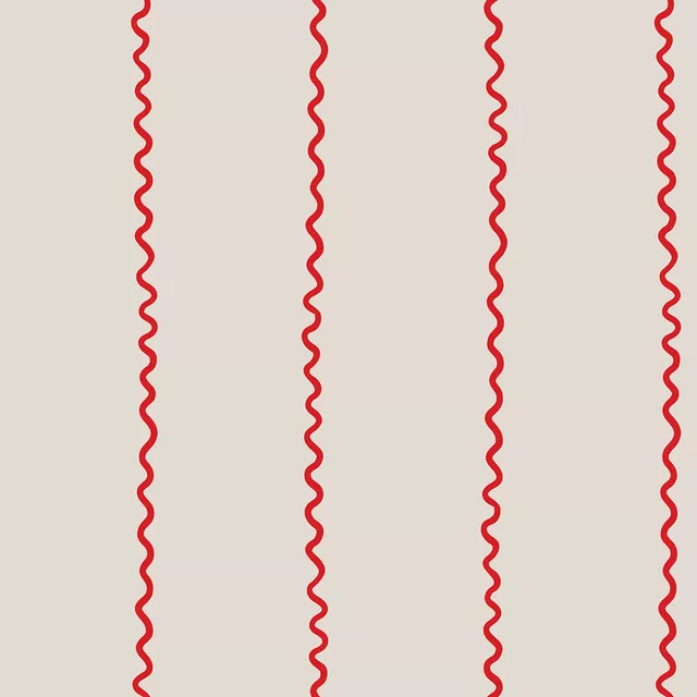 Tischdecke Streifen Wellen rot